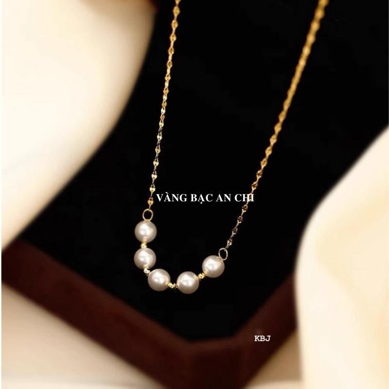 Dây chuyền bạc,Vòng cổ hạt trai thật trẻ trung thanh lịch, an chi jewelry