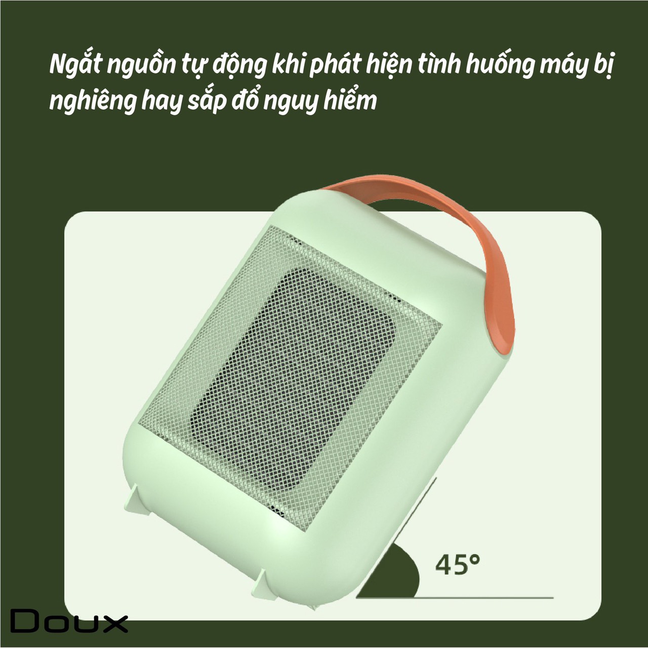 Máy sưởi gốm Doux DX-1333 công nghệ mới tiết kiệm điện năng, an toàn tiện lợi - Hàng chính hãng