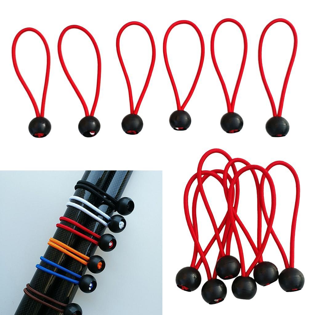 12 Pieces Heavy Duty Bungee Ball Cord Tarp Tent Tie Down Tope Red 6 Inch