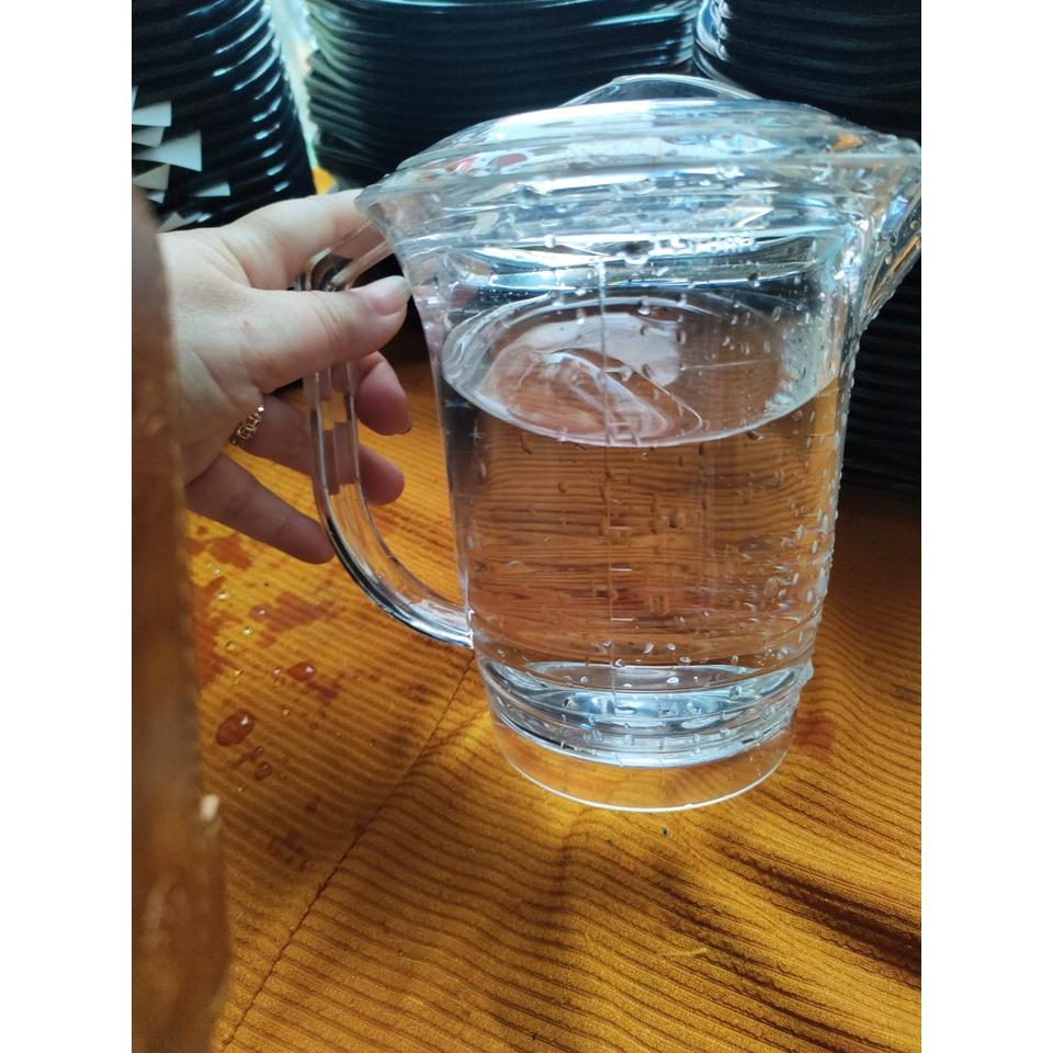 Bộ 5 bình/ca nhựa trong acrylic đựng nước mắm gia vị hoặc trà đá 1/1,5 lít rất dầy có vạch ml chia trên bình