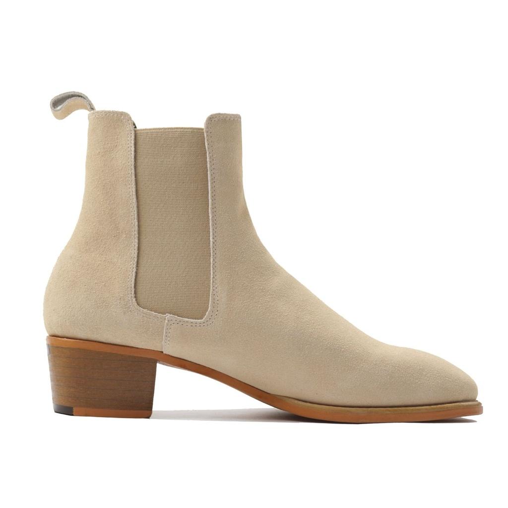 Giày Chelsea boots tan da bò cao cấp nhập khẩu handmade August shoes CB21T gót 5cm