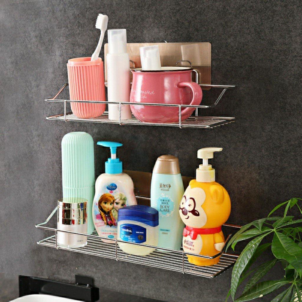 Kệ để đồ Nhà Tắm, Nhà Bếp Không Gỉ Dán Tường Siêu Dính Chịu Lực