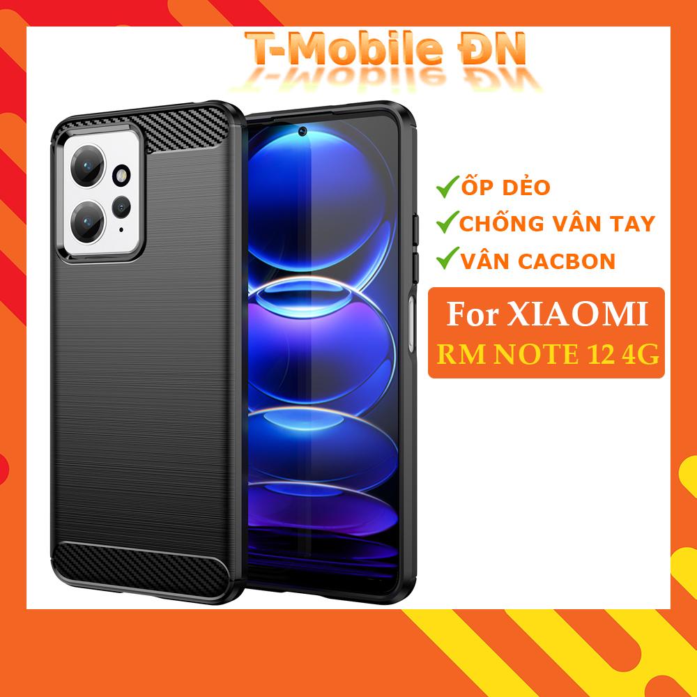 Ốp lưng Xiaomi Redmi Note 12 4G 5G silicone mềm Carbone phay xước chống sốc chống vân tay