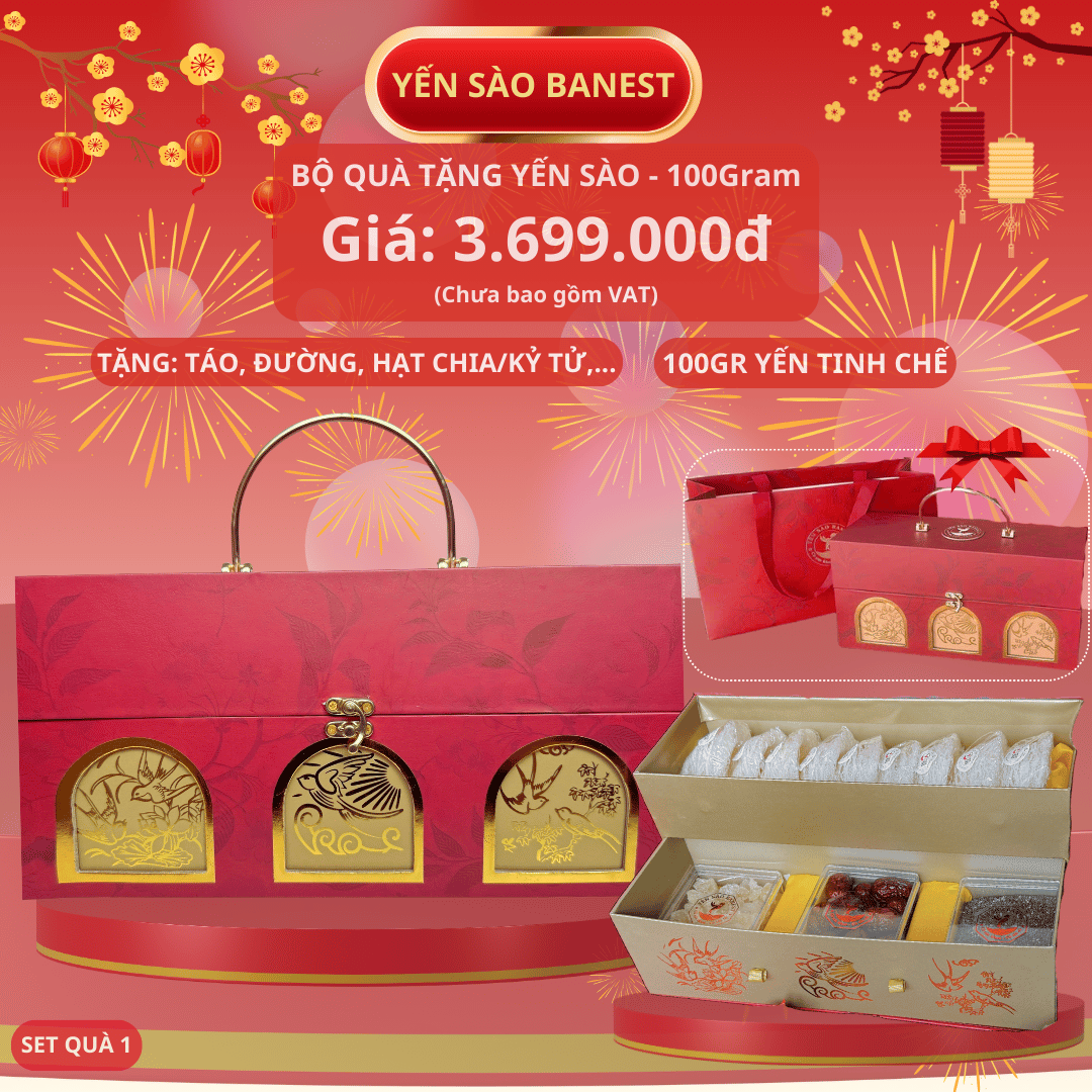 Bộ Quà Tặng 100g Tổ Yến Sào Cao Cấp dành BIẾU TẶNG Người Thân Đối Tác - Yến Sào BaNest