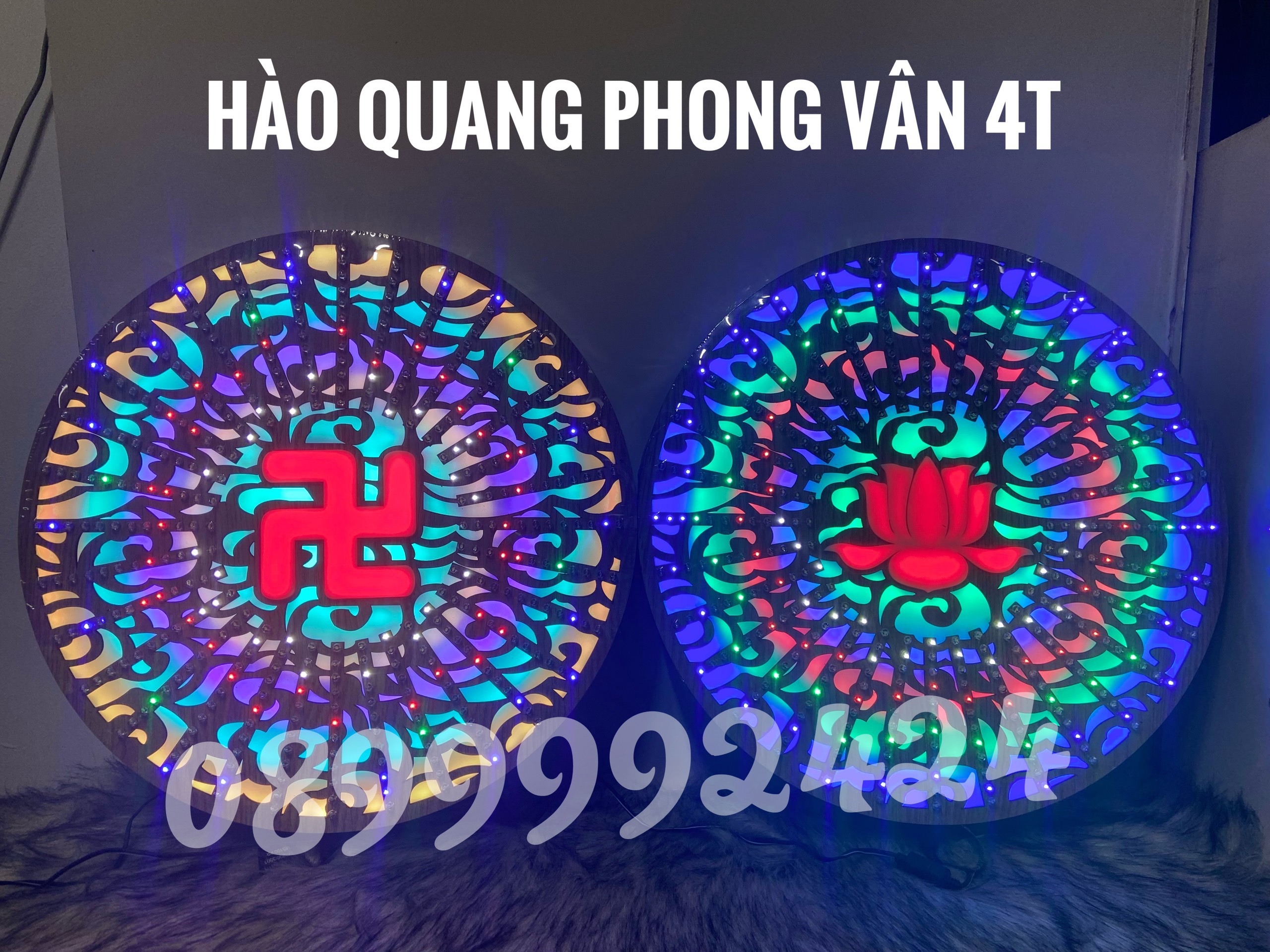 ĐÈN THỜ HÀO QUANG LED PHONG VÂN 40 CM