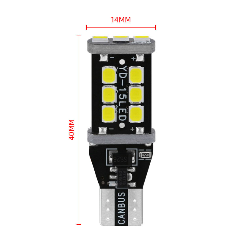 Đèn LED lùi xe hơi T15 chip 2835 Canbus T152835-15