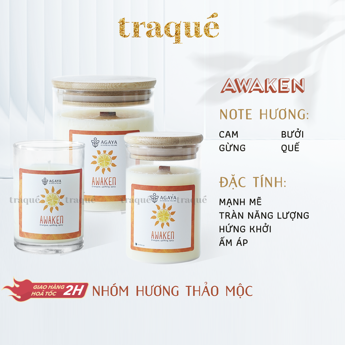 Nến thơm tinh dầu cao cấp không khói an toàn Candle Cup - Awaken - XS - 45g