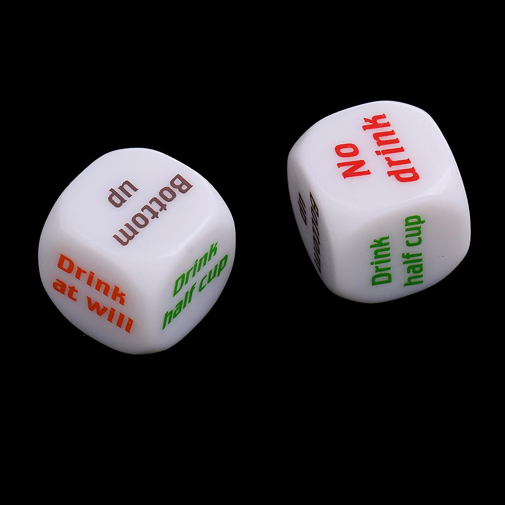2Pcs Six Sided Dice Creative Beer Drinking Decider for Party Drink Props Toy
