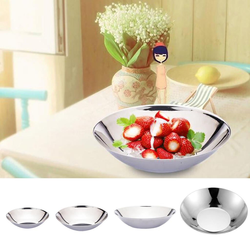 Stainless Steel Mixing Salad Bowls Cooking Baking Bowl Serving Tray 16cm