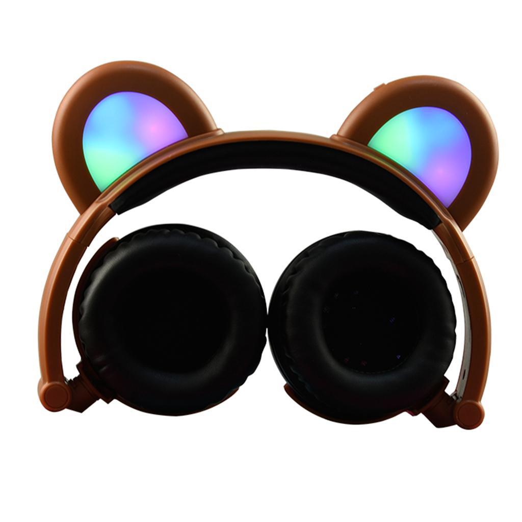 Bear Ear Headphones Headset Flashing Glowing Cosplay