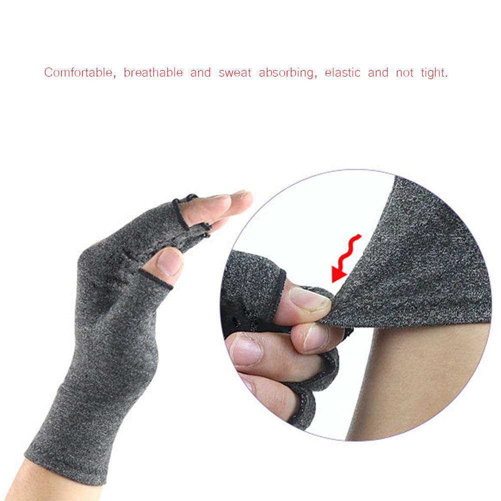 1 cặp nén viêm khớp Găng tay Cổ tay Hỗ trợ cotton đau khớp tay Niềng tay nam giới trị liệu Color: Half Finger Size: L