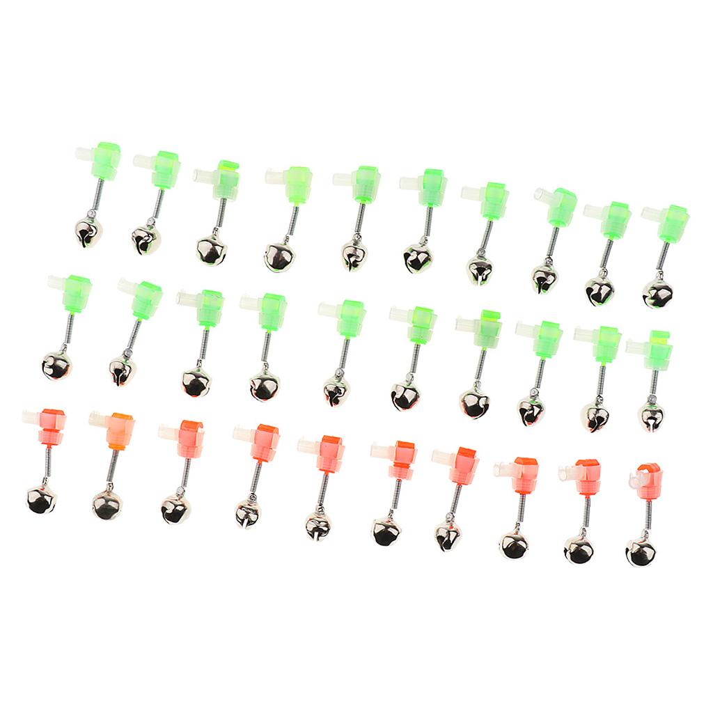 30Pcs Fishing Bite Alarms Single Bell Rod Tip Alert Ring Fishing Rod Bells Tackle