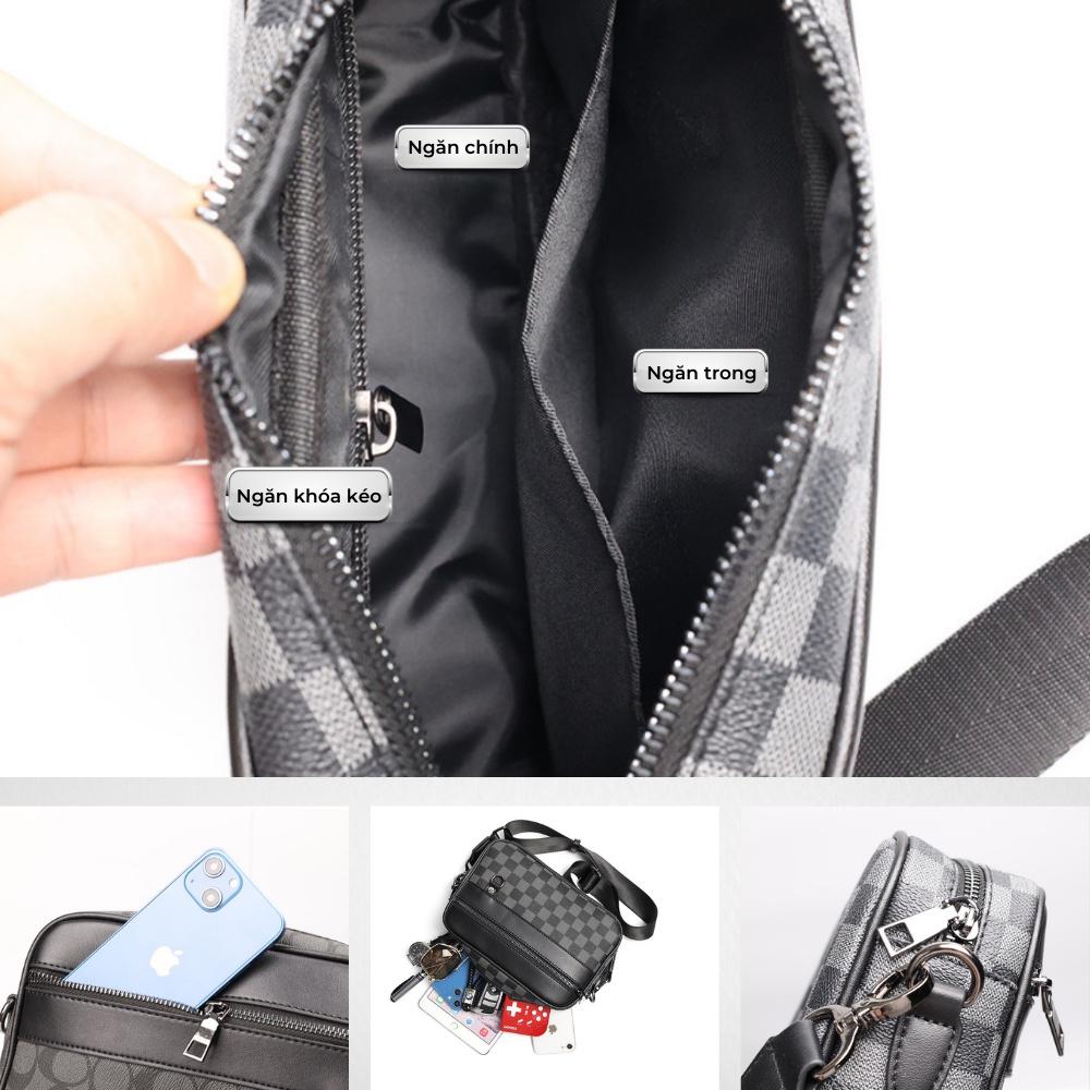 Túi đeo chéo nam nữ,Da Pu cao cấp,Size: 25x18x8 cm ,Chống thấm nước -Kiểu dáng trẻ trung, cá tính -