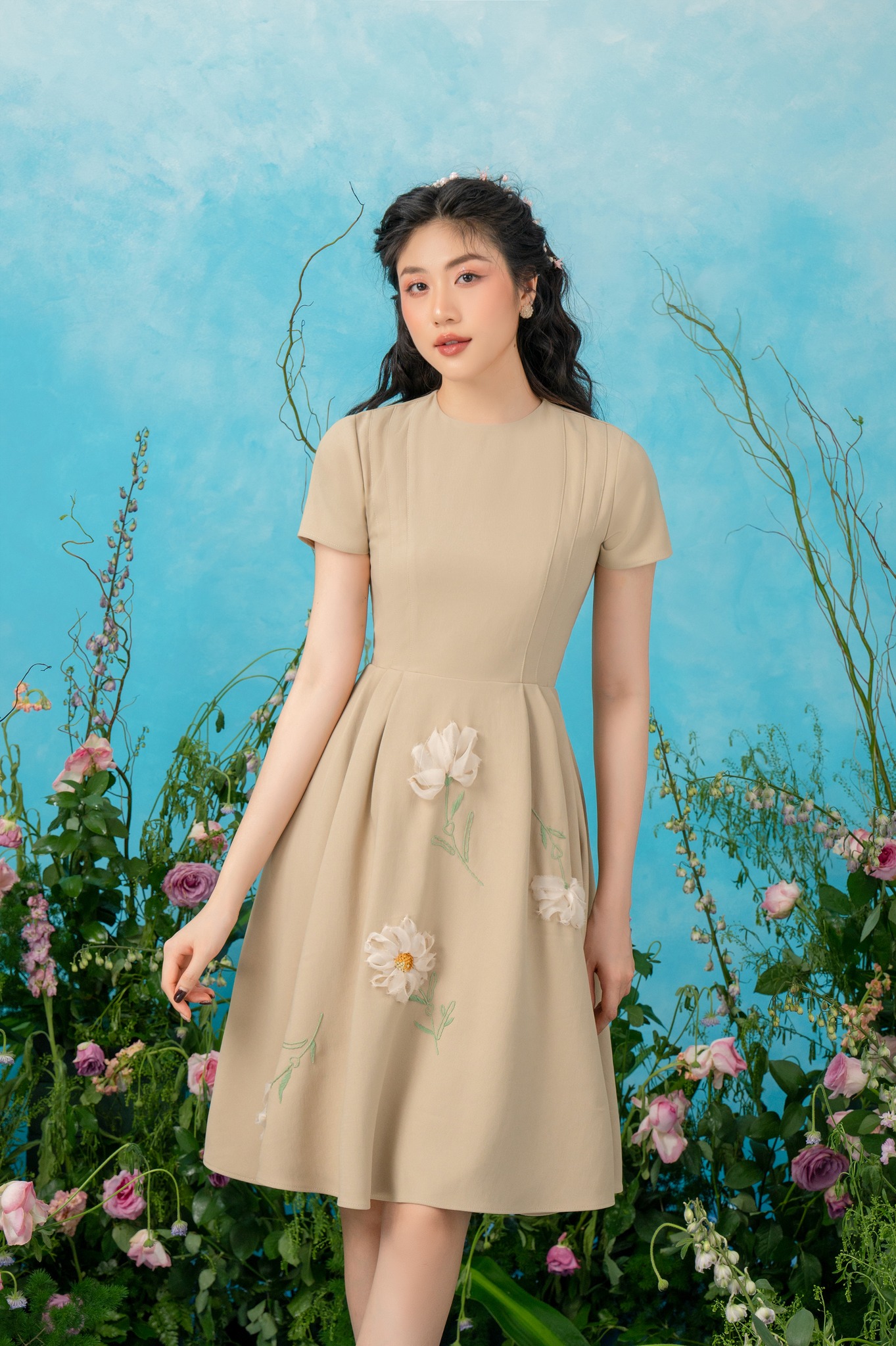 OLV - Đầm Sepia Daisy Embro Dress