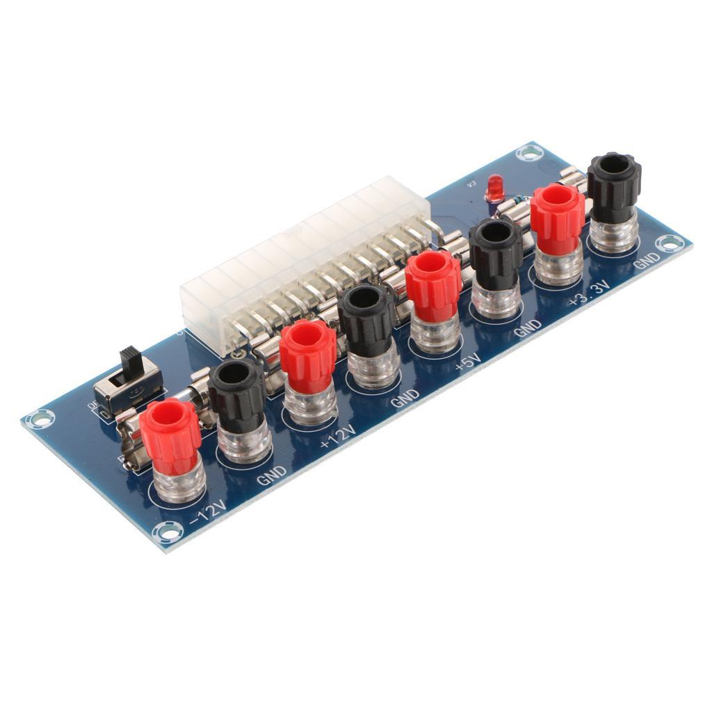 2x Benchtop Power Board 24-Pin Computer ATX Power Supply Breakout Adapter Module 3.3V, 5V, 12V, -12V