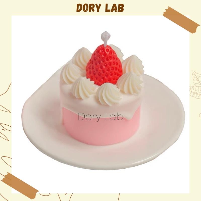 Nến Thơm Bánh Dâu Tây Chóp Kem, Quà Tặng Ý Nghĩa - Dory Lab
