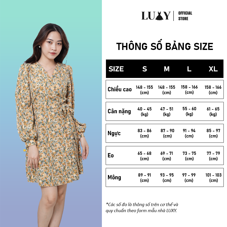 Váy hoa nhí tiểu thư phong cách vintage LUXY V02 đủ size từ 42kg - 65kg