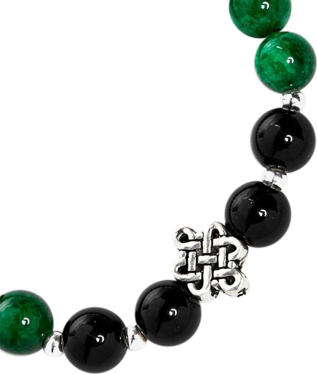 Vòng Đá Cẩm Thạch Sơn Thuỷ Phối Charm Bạc Ngọc Quý Gemstones VT35