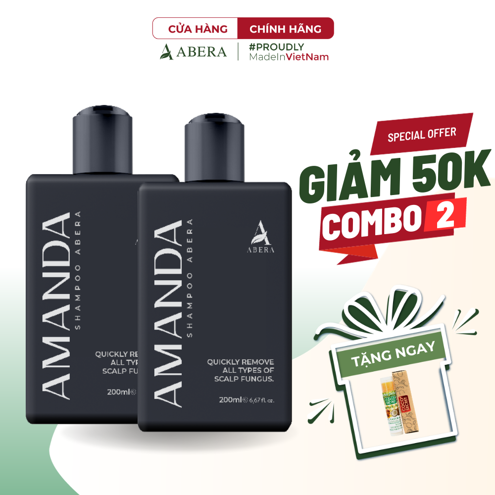 Dầu Gội Amanda Abera Xử Lý Nhanh Tình Trạng Gàu, Ngứa, Nấm Da Đầu Với Hương Thơm Nam Tính, Quyến Rũ - 200ml