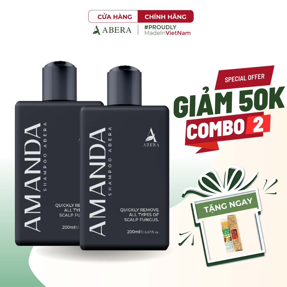 [Combo2] Dầu Gội  Amanda Abera Xử Lý Nhanh Tình Trạng Gàu, Ngứa, Nấm Da Đầu Với Hương Thơm Nam Tính, Quyến Rũ - 200ml