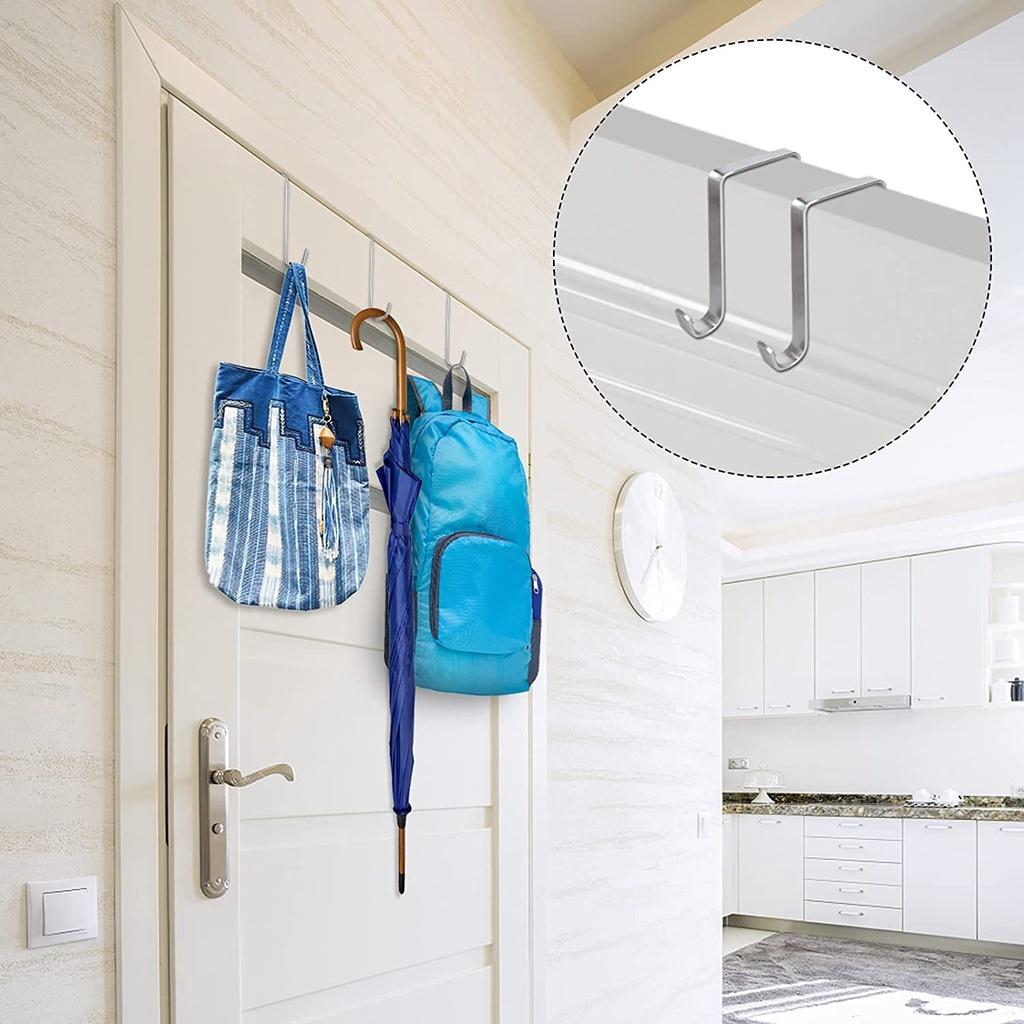 12 Pcs Door Hooks Metal Door Hooks Durable No Drilling Door Hook, Hanging Hooks Well for Doors  Hook Stainless Hook Stroller HBJYT