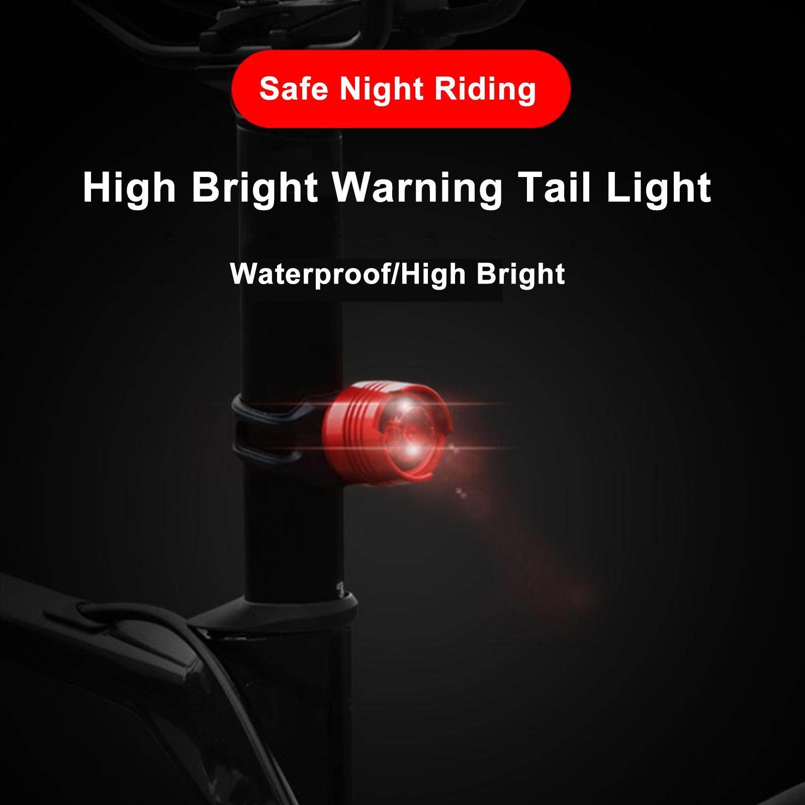 Bộ 4 Cái Đèn Đuôi Xe Đạp Có Cảnh Báo Ánh Sáng Thân Nhôm Chống Thấm Nước An Toàn Bicycle Tail Lights