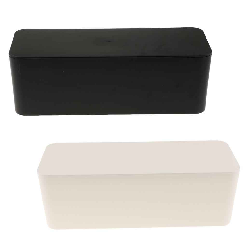 2Pieces Cable Management Box Organizer - 15.7x 6.1x 5.3 inch, Large System to Cover and Hide, Power Strips