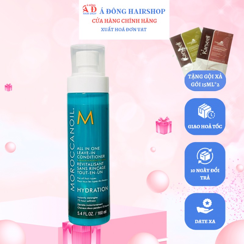 [+Gội xả gói Karseell 15ml] XỊT DƯỠNG XẢ KHÔ ĐA NĂNG MOROCCANOIL HYDRATION LEAVE IN CONDITIONER SUÔN MƯỢT TÓC 20ML/160ML