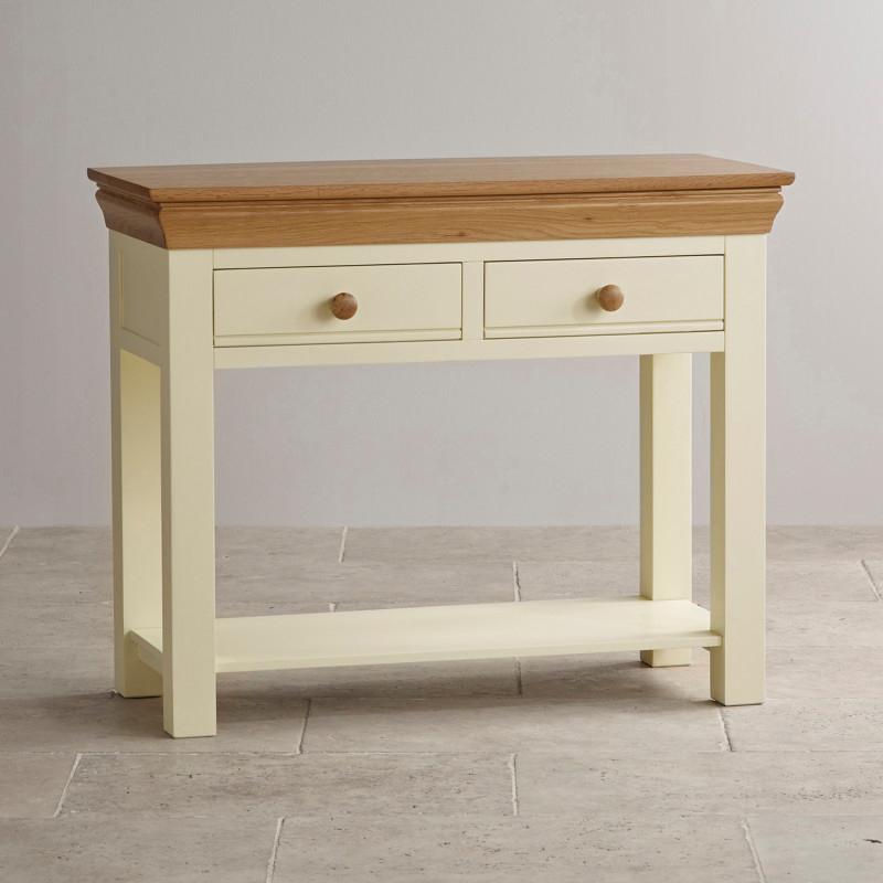 Bàn Console 2 Ngăn Kéo Country Cottage Gỗ Sồi Ibie LTO2COUO - Trắng (100 x 42 cm)
