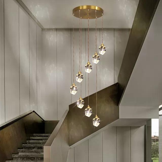 Đèn thả phale giọt nước cho phòng khách, thông tầng, lối cầu thang HTK 027