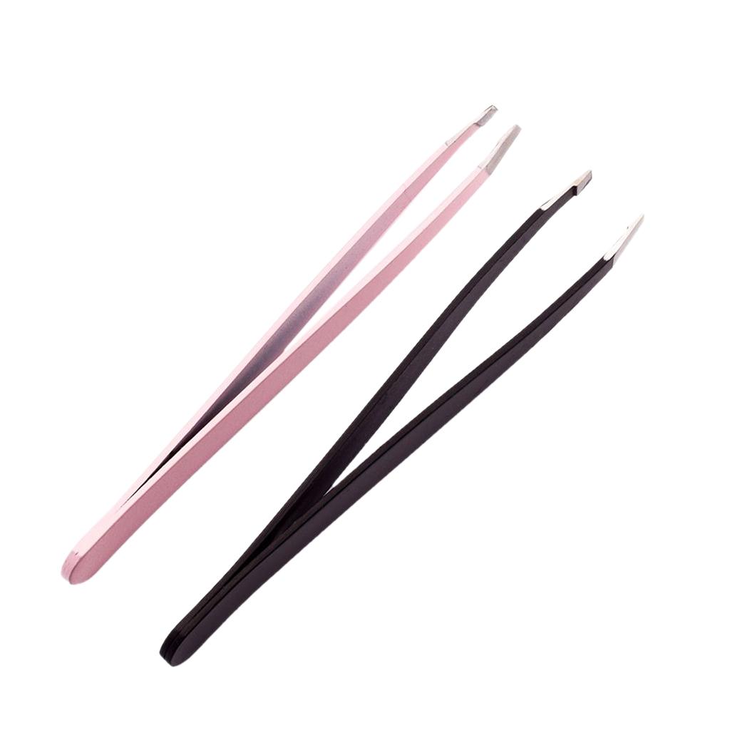 2pcs Professional Slant Tip Eyebrow Tweezer Hair Remover Makeup for Women