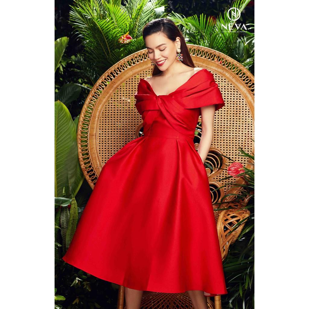 Đầm đỏ off shoulder NEVA 20F2C460079T012