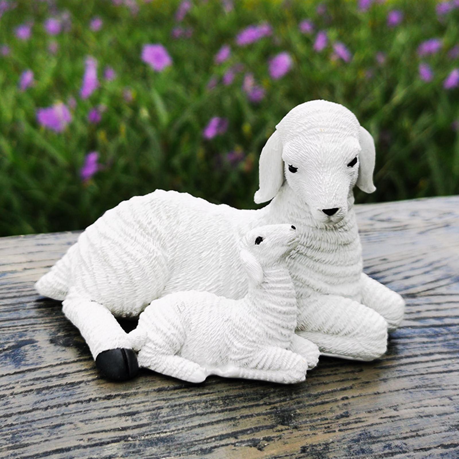 3 Pack Rustic Style Goat Figurine Lamb Ornament Housewarming Decor Gift