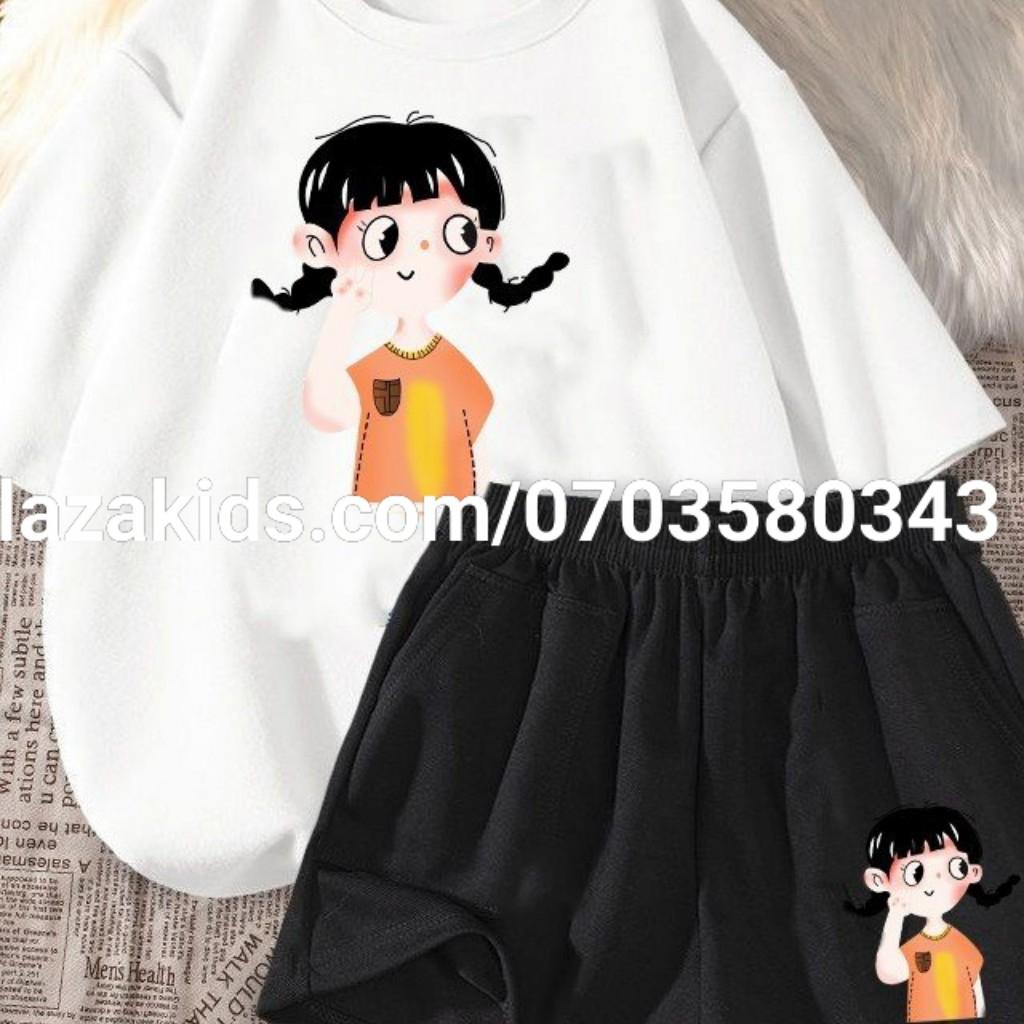 Bộ quần áo hè dành cho bé gái 6-12 tuổi . Xinh xắn, đáng yêu, thoáng mát KIDS GENZ-thun cao cấp 4 chiều chính phẩm