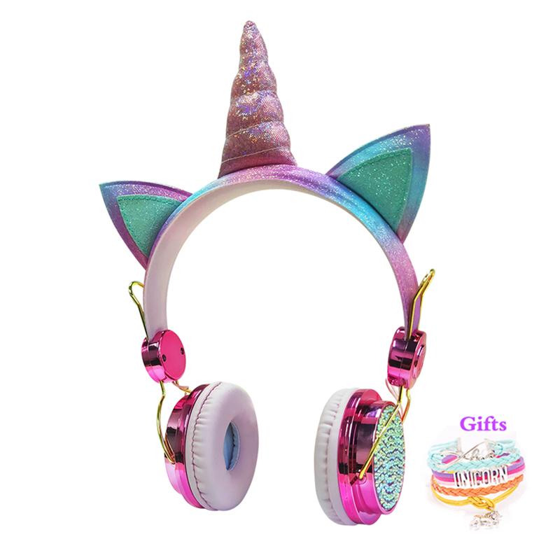 Kỳ Lân Tai Nghe Có Dây Kèm Mic Cho Bé Gái Con Gái Nhạc Stereo Tai Nghe Cho Máy Tính Điện Thoại Thông Minh Tai Nghe Trẻ Em Quà Tặng