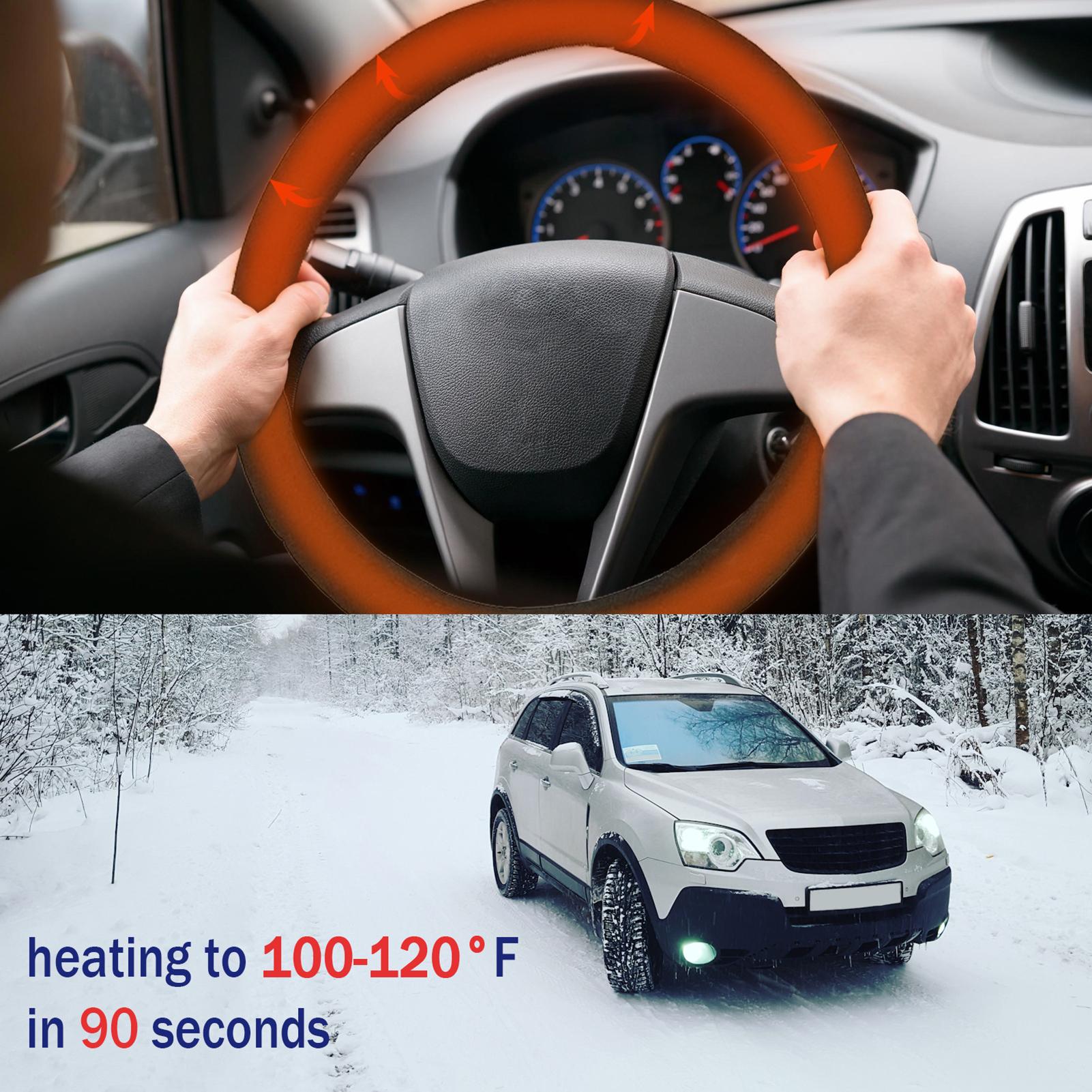 Auto Heated Steering Wheel Cover Universal Size Quickly Heating Driving Hands Warmth Steering Wheel Protection Cover