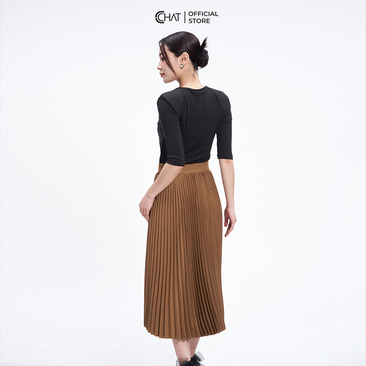 Chân Váy Xếp Ly Dáng Midi Chất Tuytsi Cao Cấp Phong Cách Thanh Lịch 53CDS2014LT