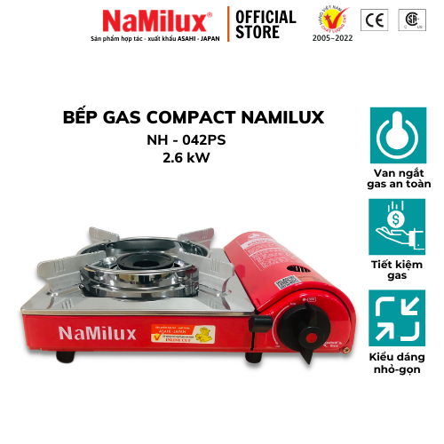 Bếp Gas Compact NaMilux NH-042PS│Nhỏ - Gọn Tiết Kiệm Diện Tích│Phù Hợp Sử Dụng Trong Nhà Hàng – Quán Ăn│Hàng Chính Hãng