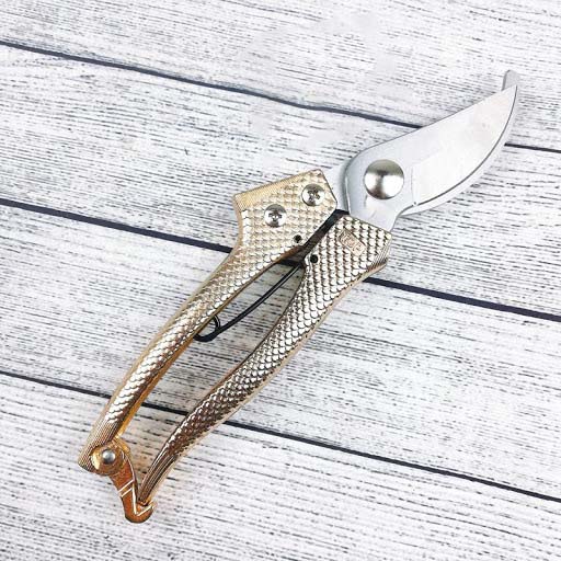 Kéo cắt cành cán đồng vảy cá cỡ 8 inch mỏ cong thép hợp kim cao cấp