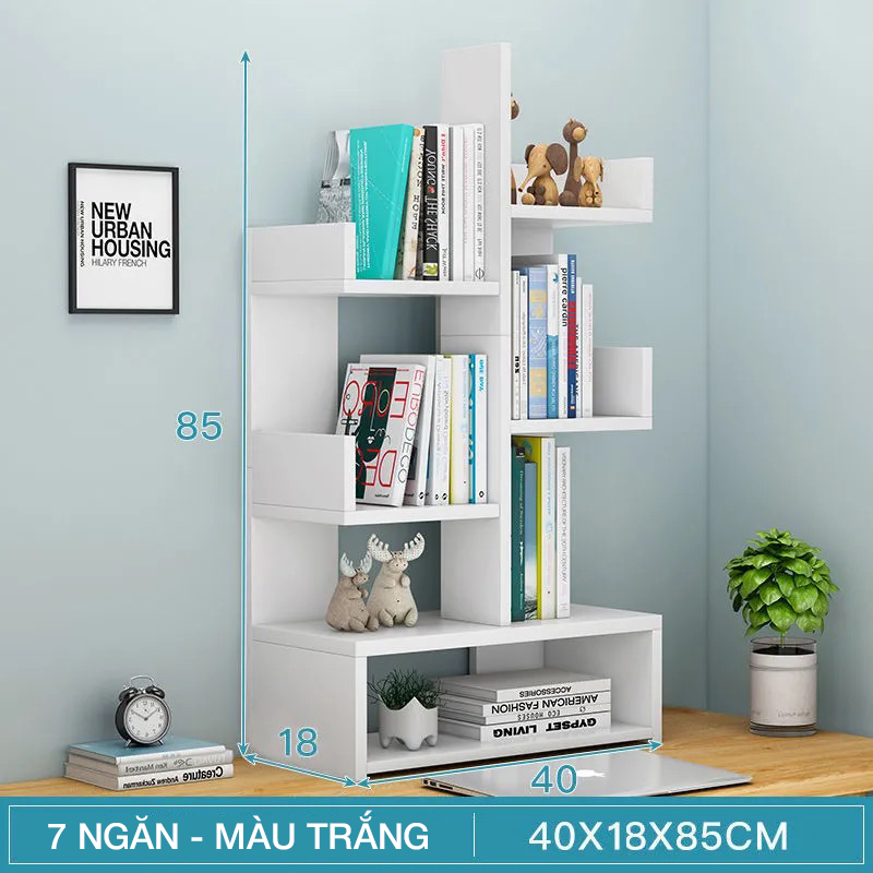 Kệ sách gỗ lắp ghép đa năng mẫu mới Tâm House - K43