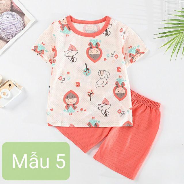 Bộ cotton lỗ xuất Hàn QC loại 1 cho bé trai và bé gái - Lagim House