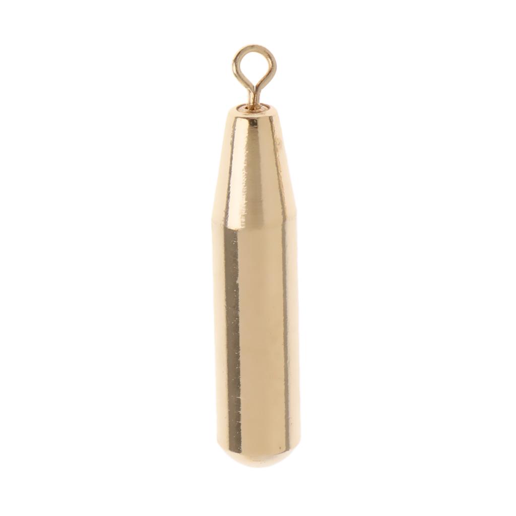 30Pcs Copper Fishing Weights Sinker Bulk Fishing Sinker Weights Kit Gold