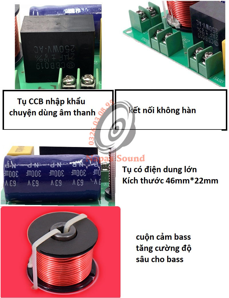 MẠCH PHÂN TẦN 2 LOA W2 GIÚP GIẢM ÂM TRẦM - DÙNG CHO THÙNG LOA NHỎ NGHE NHẠC GIA ĐÌNH