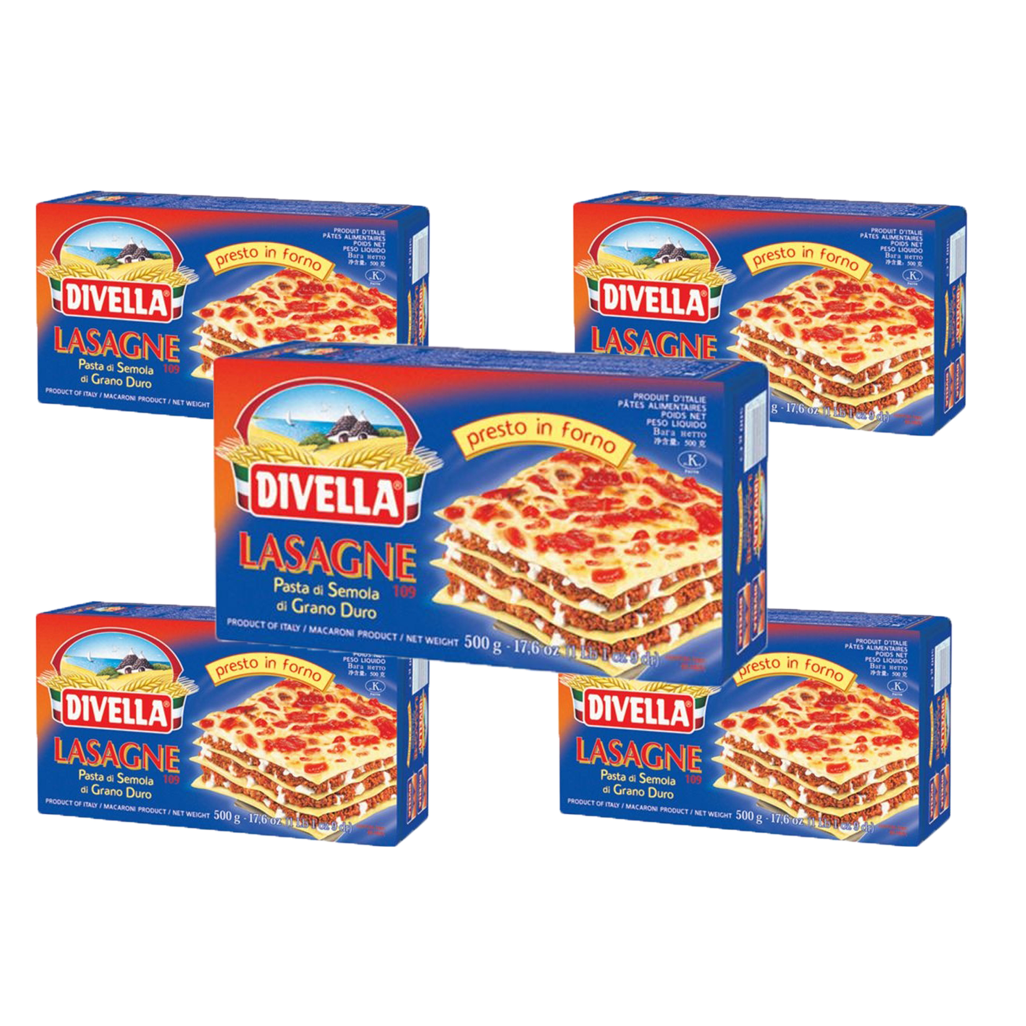 Combo 5 Gói Mì Lá Lasagne 109 Divella 