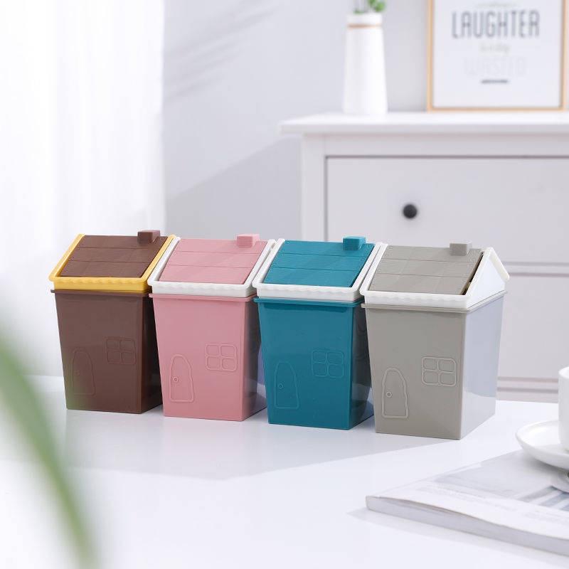 Sáng tạo, Mini Dễ thương, Máy tính để bàn Thùng rác, Nhà nhựa, Bàn ký túc xá, Cận cảnh