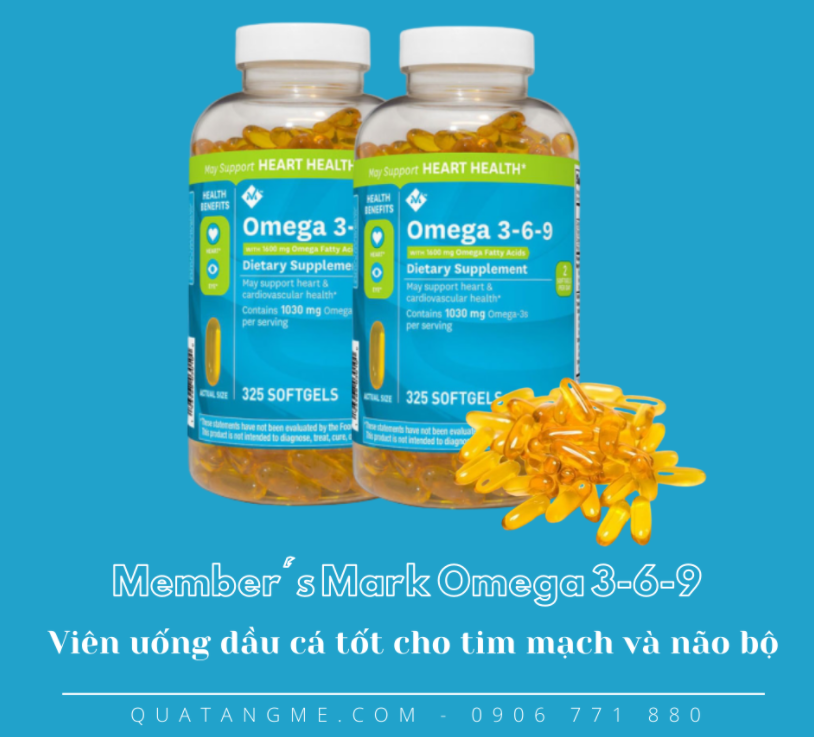 Dầu cá Omega 369 Member’s Mark Supports Heart Health Mỹ tăng sức khỏe cho tim, não, khớp, mắt và cải thiện da khô - QuaTangMe Extaste