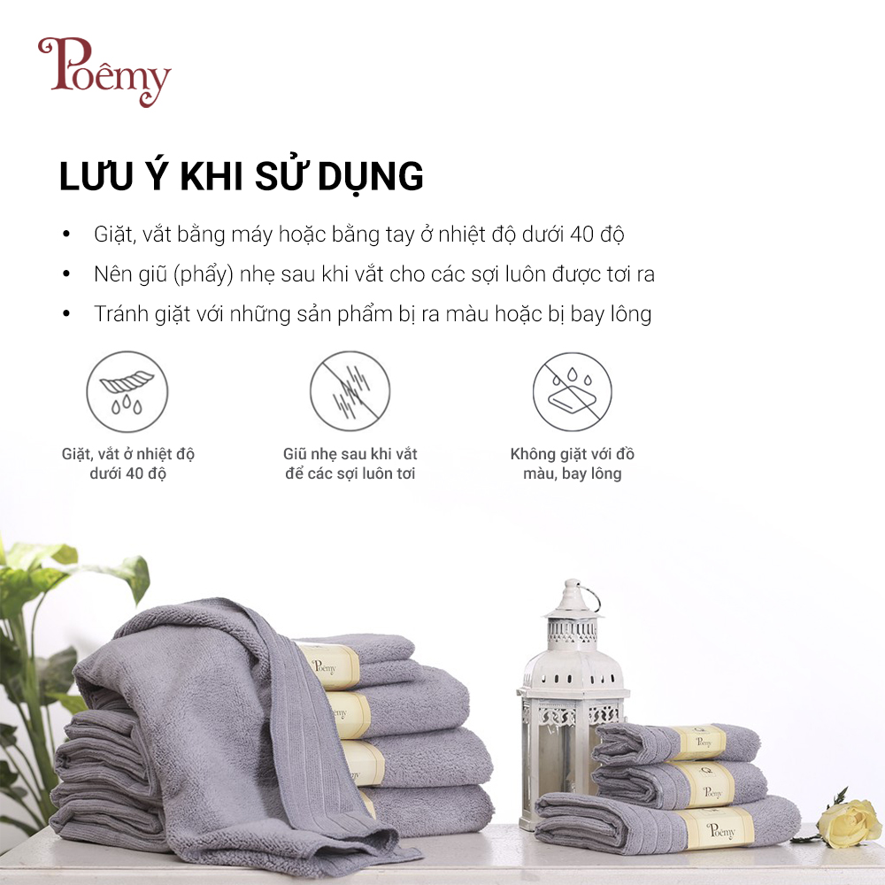 Hình ảnh Khăn thể thao POÊMY sọc gân, kích thước 36x78cm, siêu mềm mịn, thấm hút tốt, phù hợp sử dụng khi tập Gym, chạy bộ