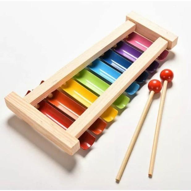 Đồ Chơi Gỗ Đàn 8 Thanh - Đàn Xylophone Phát Triển Khả Năng Cảm Quan, Cảm Thụ, Nhận Biết Cho Bé