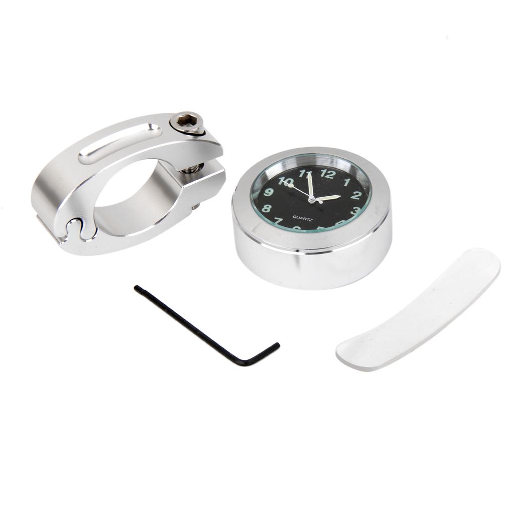 Waterproof Motorcycle Clock Chrome Bicycle Handlebar Mount Instrument for Honda