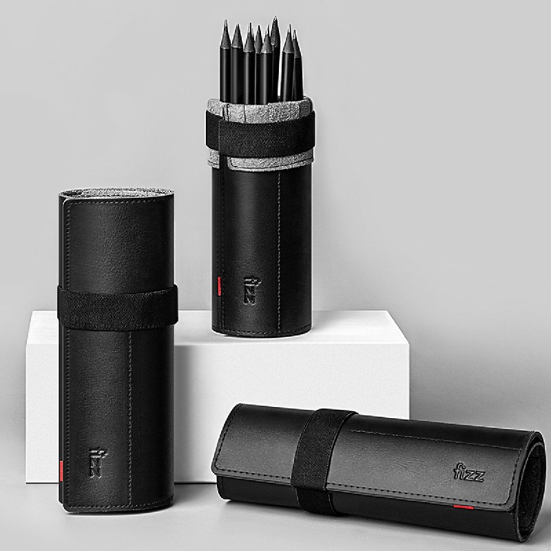 Xiaomi Youpin Fizz Hộp đựng bút chì Dung lượng lớn Túi đựng bút chì Túi tổ chức Túi đựng bút bằng da sợi với 8 cây bút
